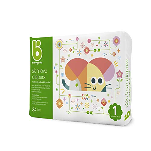 Babyganics Ultra Absorbent Diapers Size 1 for Newborns
| 2 Pack of Babyganics Size 1 Diapers 34 Count
| Babyganics Size