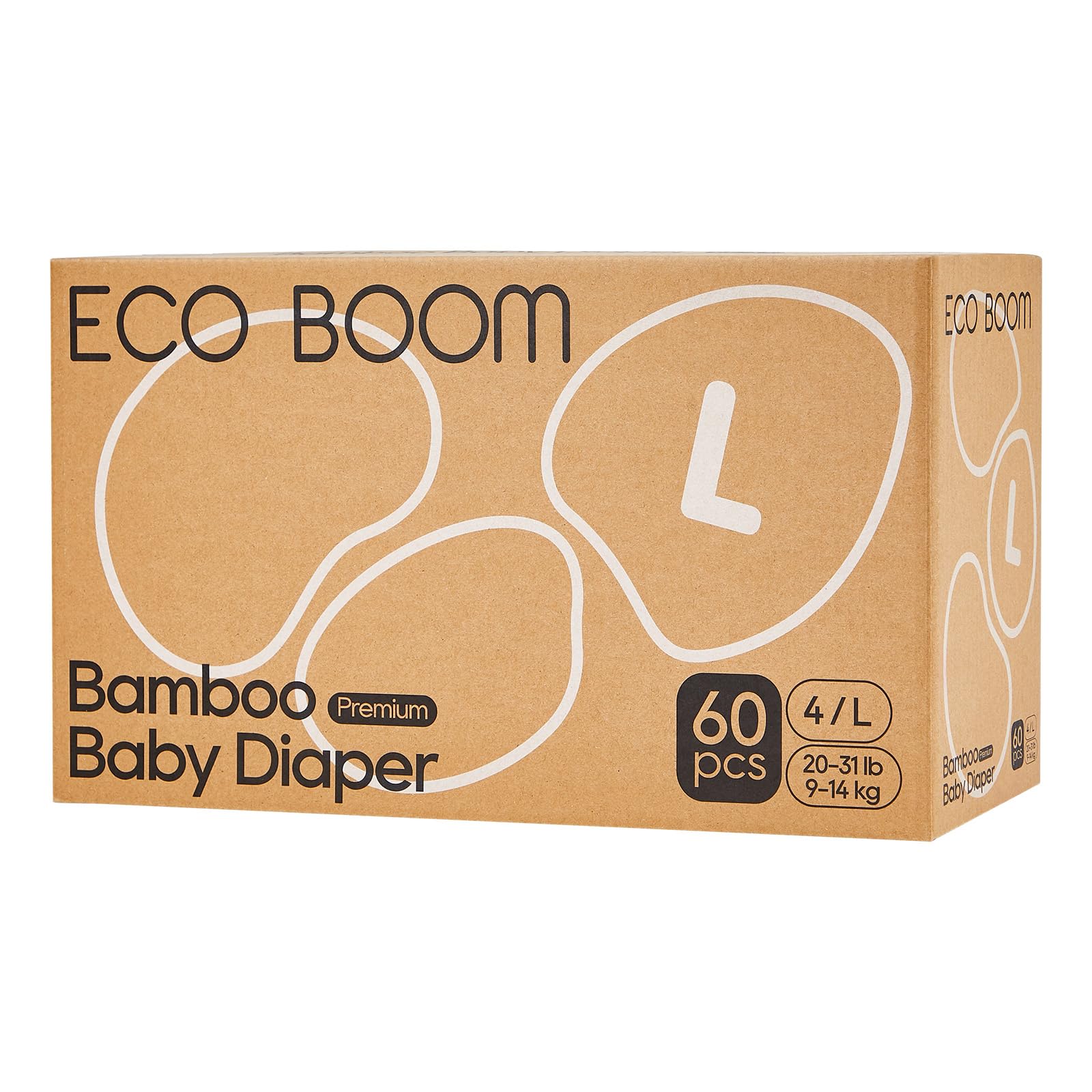 Eco-Friendly Viscose from Bamboo Diapers for Infants, Soft and Absorbent Size 4 (20-31lb) - 60 Count
| Natural Soft Dis