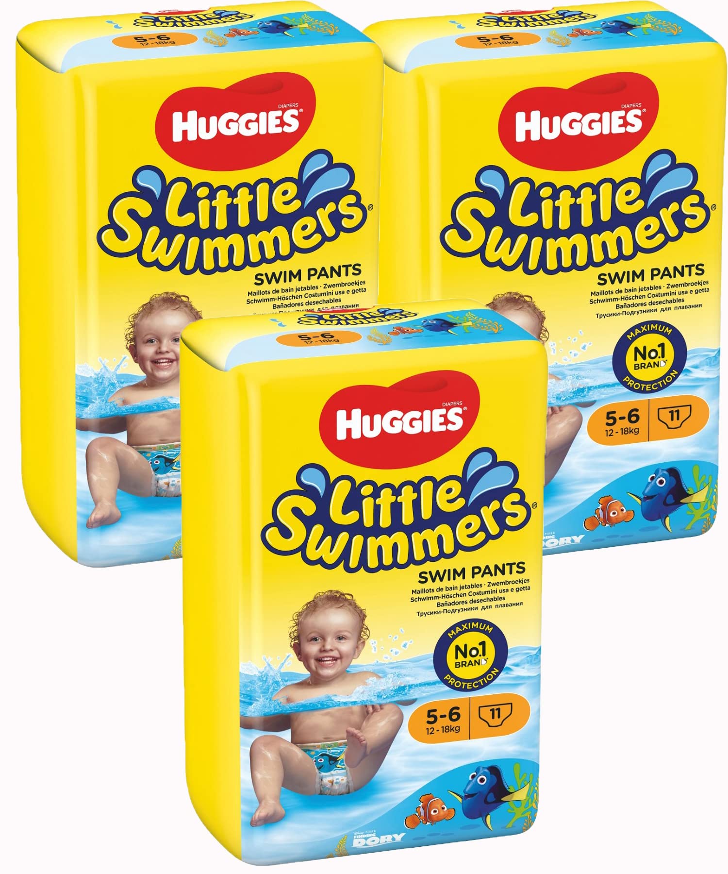 HUGGIES Little Swimmers Baby Disposable Swim Diapers Pants Size 5-6 for Swimming Pool Use - Soft, Leak-Resistant & Econo