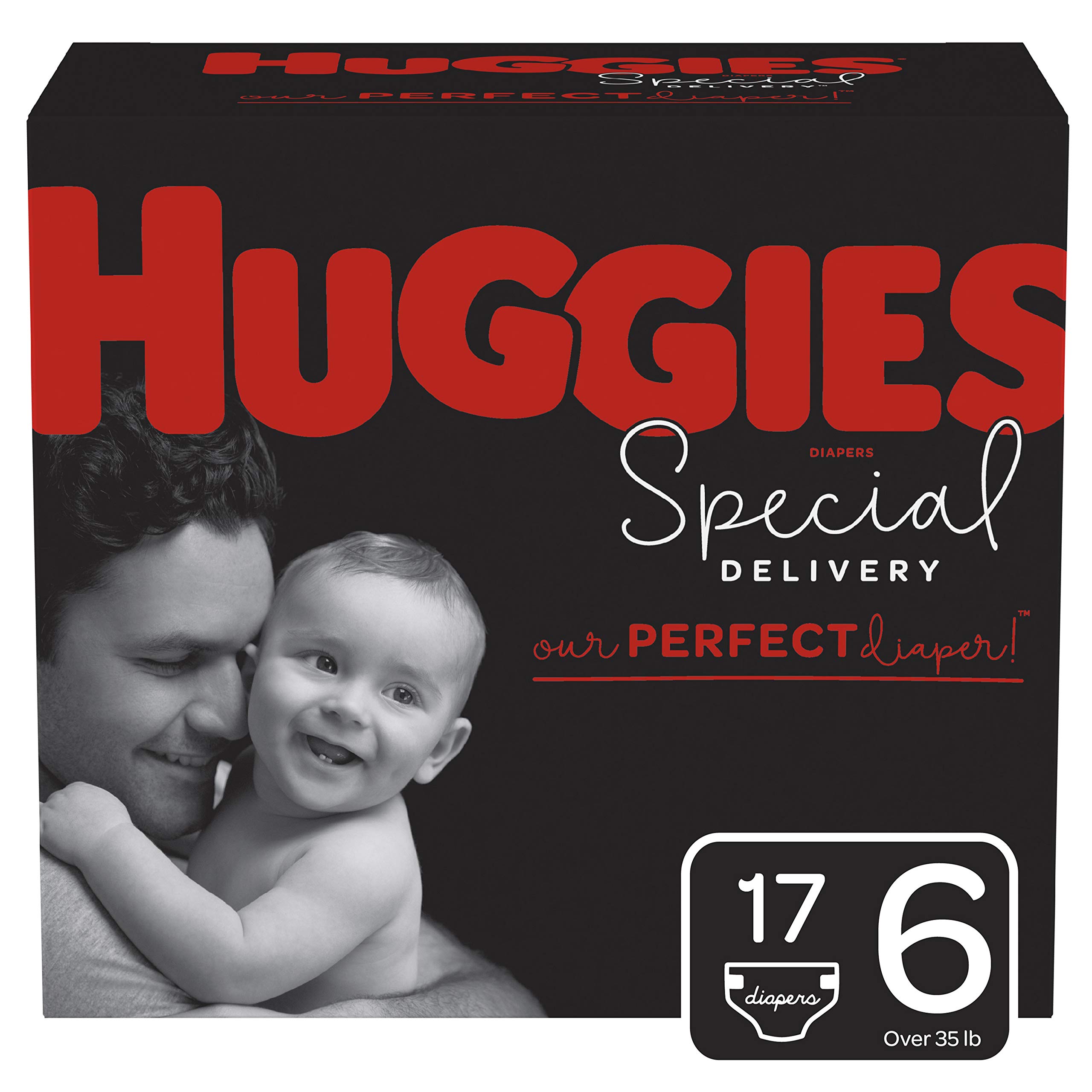 HUGGIES Special Delivery Hypoallergenic Baby Diapers for Sensitive Skin, Size 6, Perfect for Night Time, Soft and Gentl